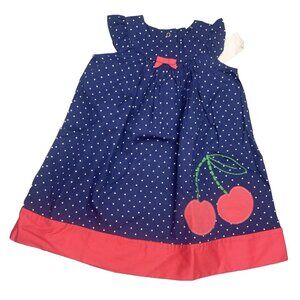 Gymboree Blue/Red Cherry Summer  Dress Baby Girl 18-24 M